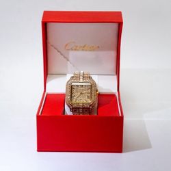 Diamond Encrusted Cartier Santos 