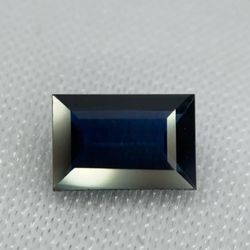 Natural Blue Sapphire 0.95 Ct Emerald Cut Eye Clean Loose Gemstone 