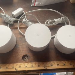 Google Wifi 1200 Mbps 2 Port 1000 Mbps Wireless Router - Snow, Pack of 3 Ether