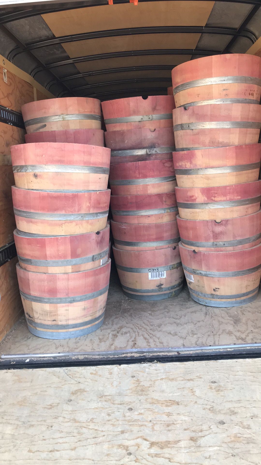 Wine barrel planters