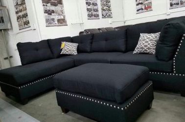 Sectional sofa set with ottoman