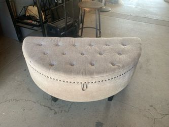 Half moon storage ottoman