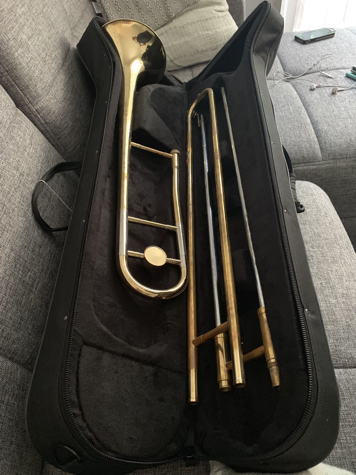 Trombone with case