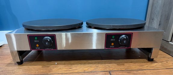 2-Burner Commercial Crepe-Making Table Stove Non-Stick Pancake Machine