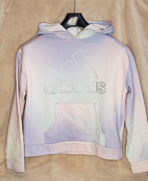 Adidas girls XL (16) purple gradient fleece hoodie.