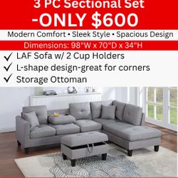 3 Pc Sectional Set