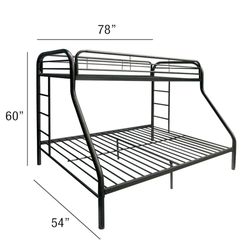 Twin over Full metal  bunk bed