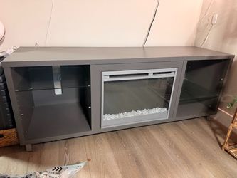 Electric Fireplace TV Stand / Entertainment Center – Gray