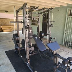 | Smith Machine 1001 | Squat Rack | 230lbs Bumper Weight Plates | Multi-Use Adj Bench | Barbell | Gym Equipment | Fitness | Excercise | FREE DELIVERY 