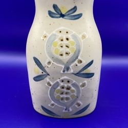 Vintage UCTCI Mid-Century Modern Sea Turtle Japanese VERY Smooth Vase Ceramic Speckled & Flowers 6”T