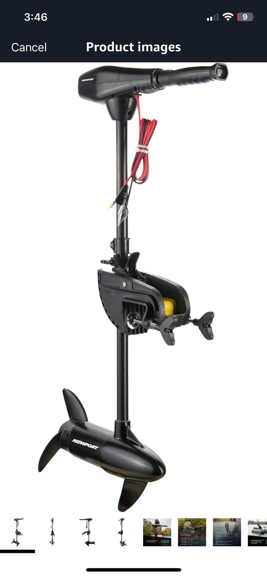 Newport NV-Series Transom Mounted Trolling Electric Trolling Motor 86 pound thrush