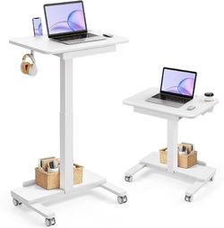 NEW Marsail Mobile Standing Desk with Drawer, Height Adjustable and Rolling