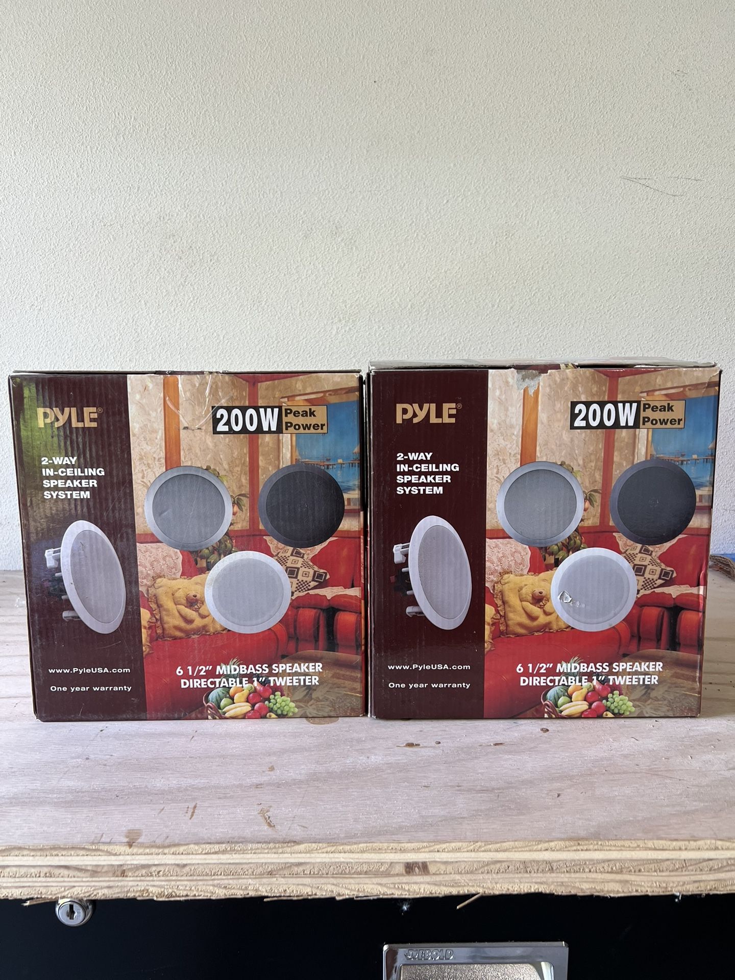 Pyle 6.5” 2-Way In-Ceiling Speaker System – 200W Peak Power (4 speakers)