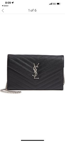 YSL Monogramme Quilted Leather Wallet on Chain
