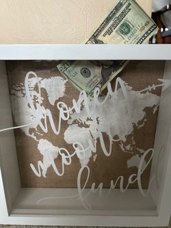 Honeymoon & wedding card  white wood box