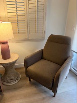 Reclining chair - fabric and wood