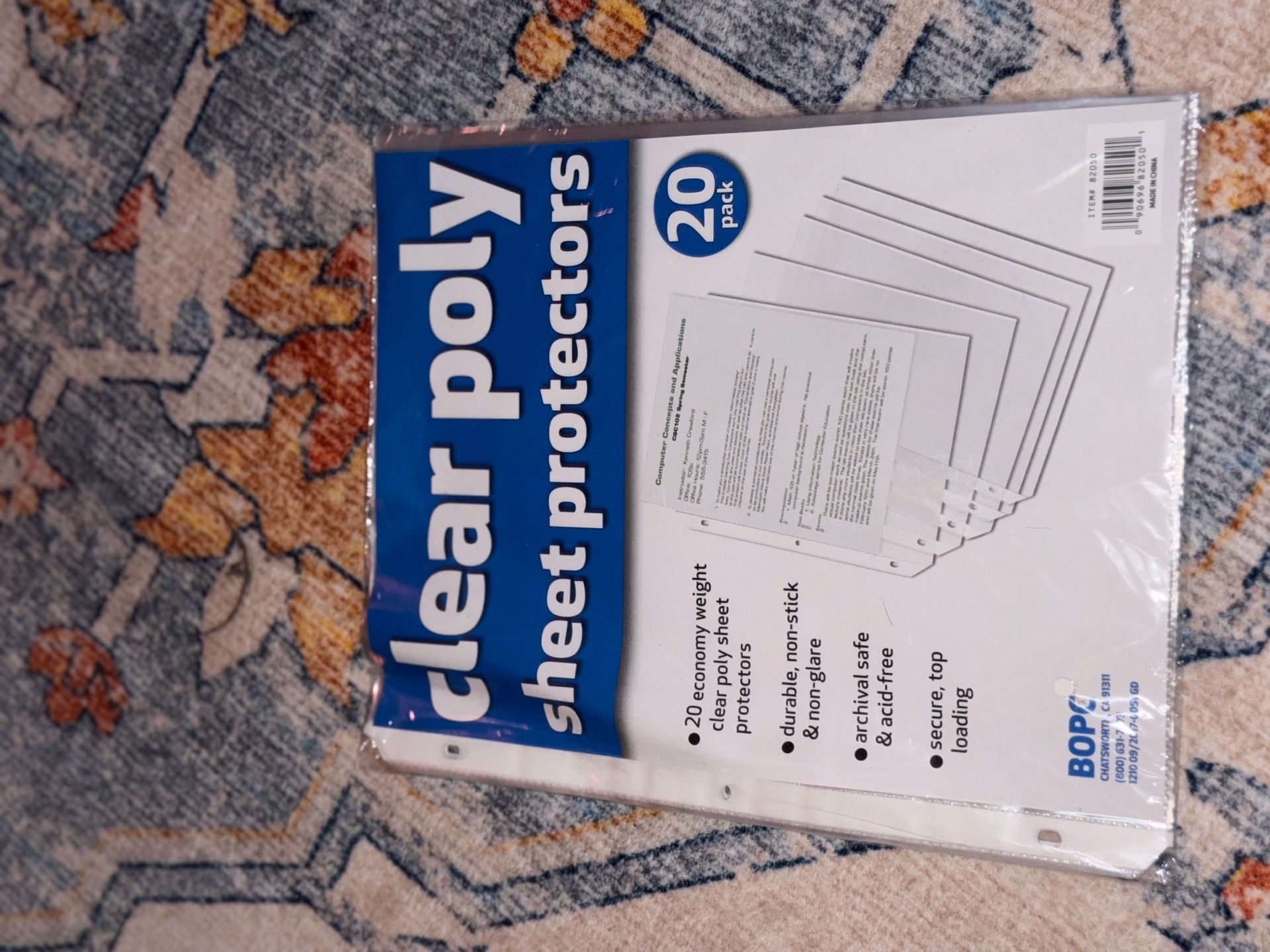 Clear Poly Sheet Protectors 20 Pack – Binder Sleeves