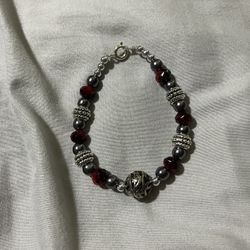 Red And Silver Bracelet