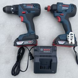 Bosch 18V Hammer/ Impact Driver & Impact Wrench, Combo Batteries & Charger 