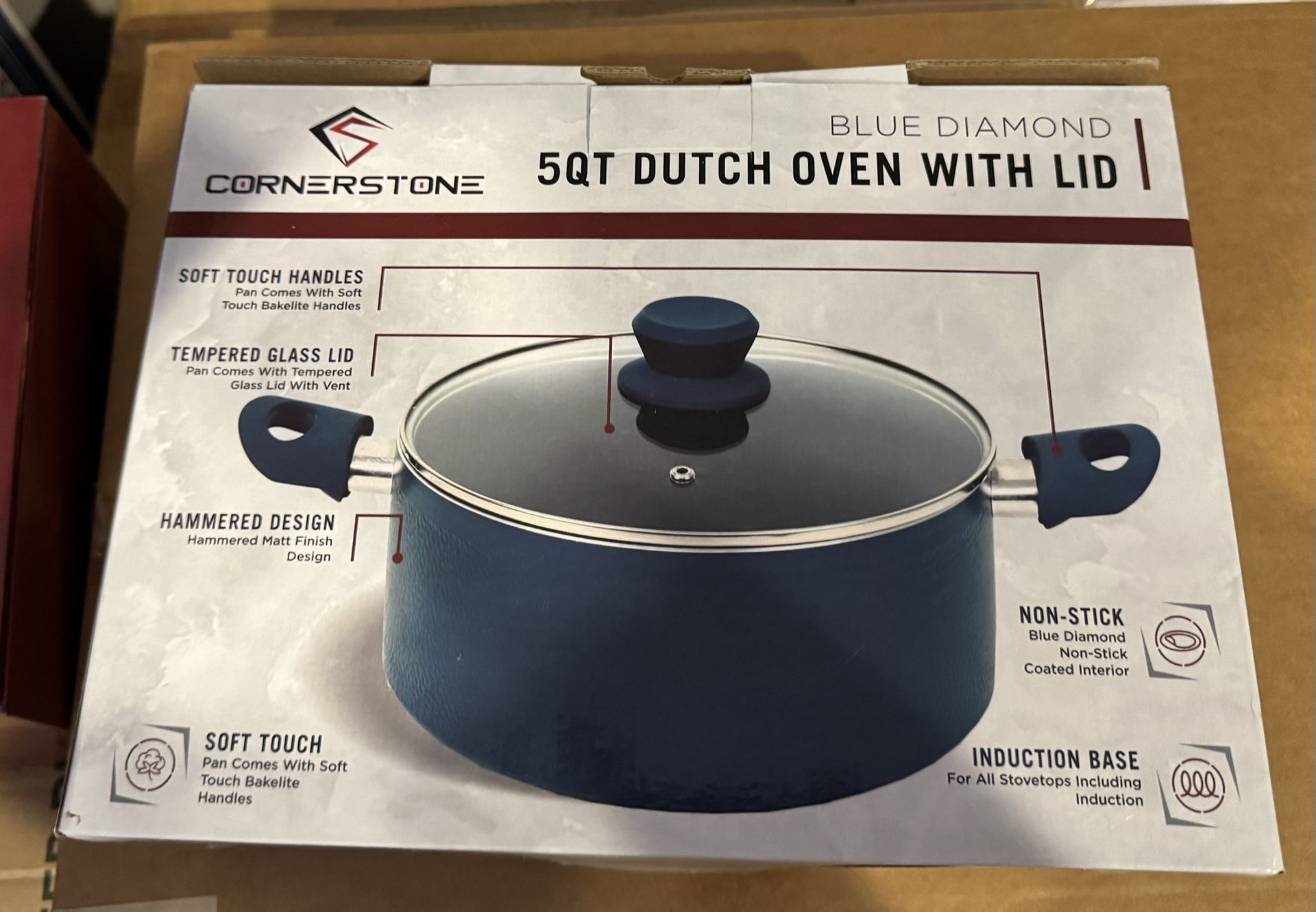 Cornerstone 5 Quart Blue Diamond Dutch Oven with Lid