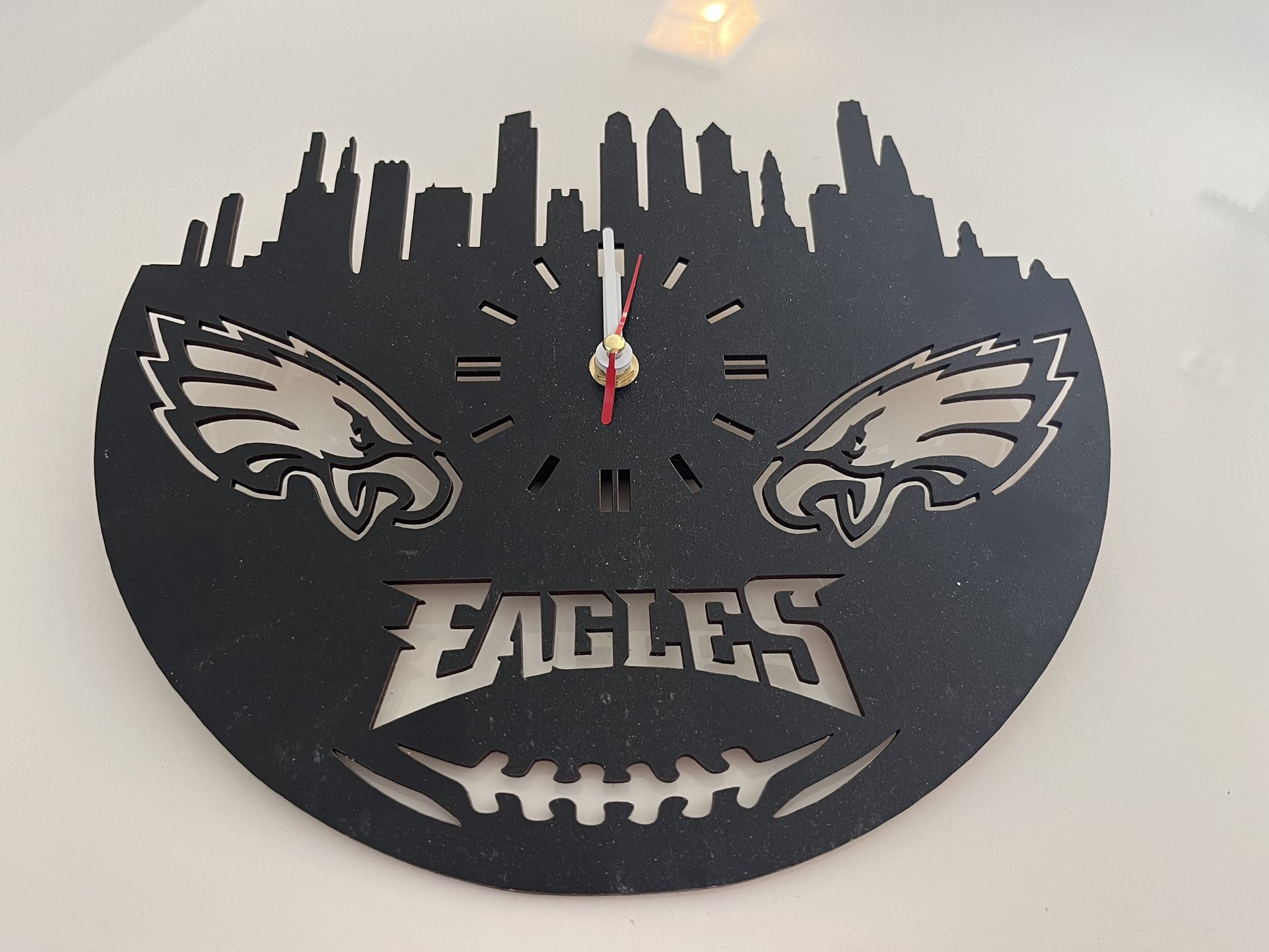 Philadelphia Eagles Wooden Wall Clock (New!)