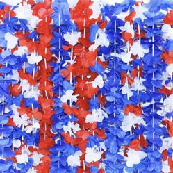 4th Of July Leis Decor Party Red White Blue 