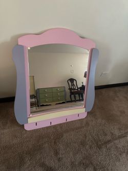 Girls kids full bedroom set by Ashley pink, green colorful