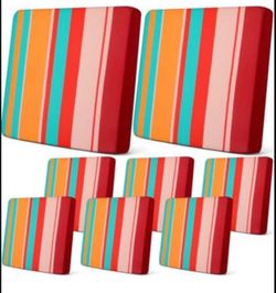 8 Pcs Patio Stretch Sofa Cushion Cover Outdoor
