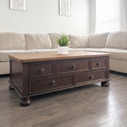 💛beautiful Over Sized Coffee Table With 5 Drawers For Storage (delivery Available) 