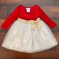 Baby Girl Clothes Toddler Red And Gold Special Occasion Party Dress Perfect For Christmas And The Holidays Size 18 Months 