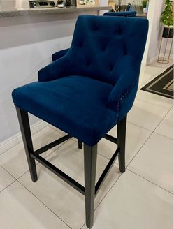 MOVING SALE! 2 Blue velvet chairs