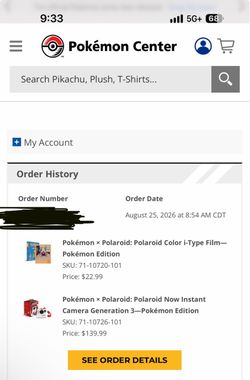 Pokémon x Polaroid now camera with film