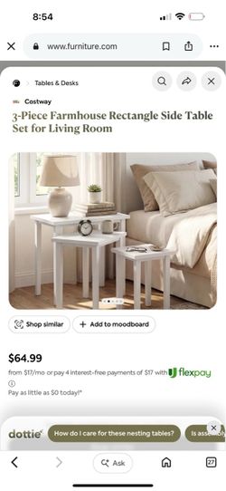 3-Piece Farmhouse Rectangle Side Table Set