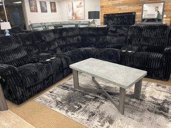 Soft Jumbo corduroy fabric large Reclining Sectional w/2 Cup holders