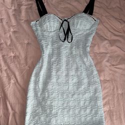 Fashion Nova black and teal dress size small