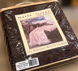 Decorative 50" x 60" throw dark chocolate brown, NEW