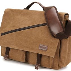 RAVUO Messenger Bag for Men,Water Resistant Canvas Satchel 14 15.6 17 Inch Laptop Briefcases Business Shoulder Bag. New$35 Pick Up 