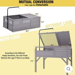 🥨Aivituvin-AIR21 AIR70 Wooden Tortoise House | Large Turtle Habitat - Turtle Habitat with Legs