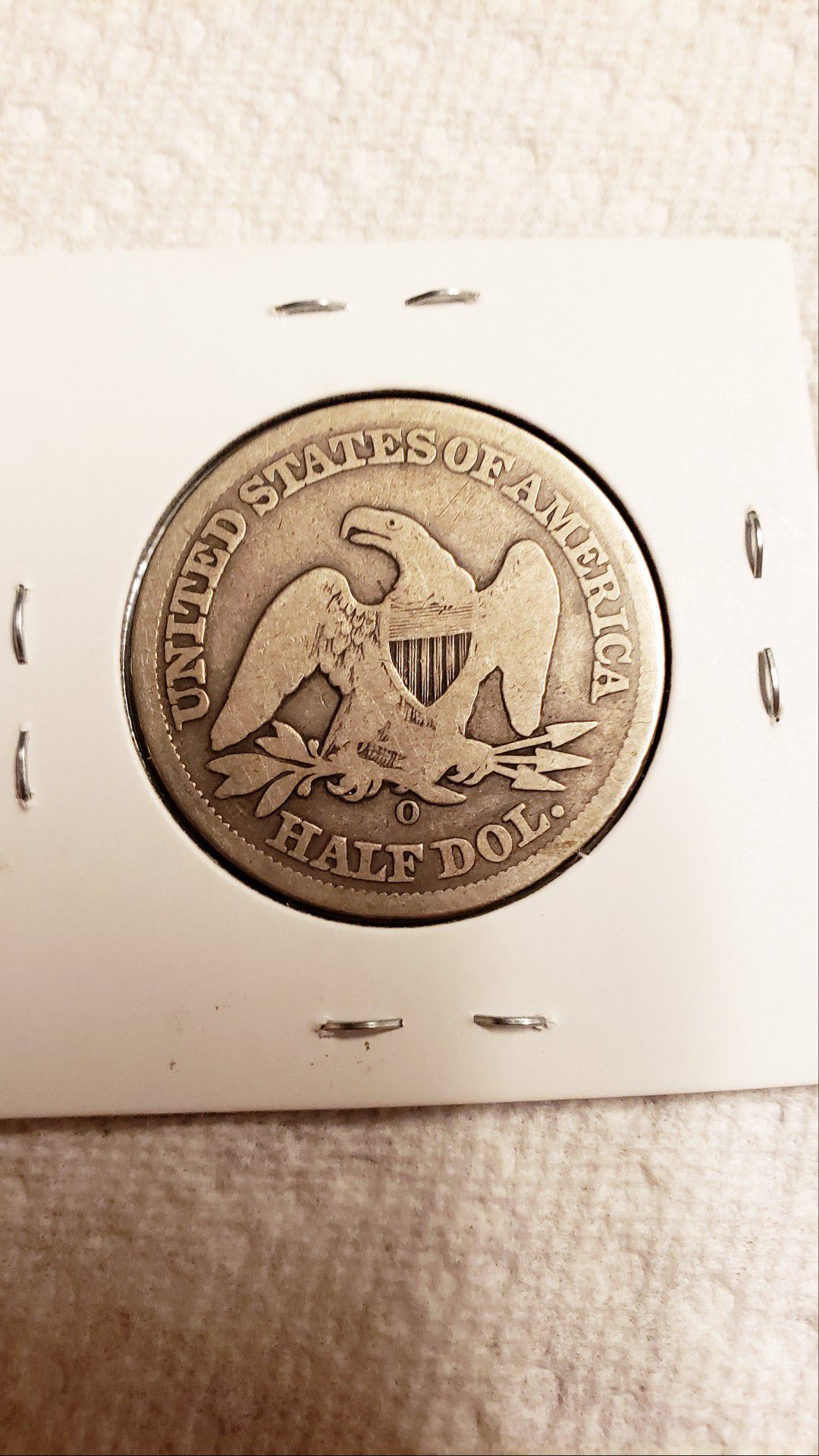 1858 O Silver Liberty Seated Half Dollar