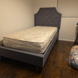 Like New Twin Bed Frame And Mattress Included