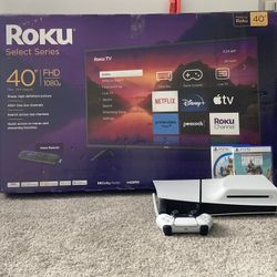  Ps5 Disk/New 40inch Roku TV