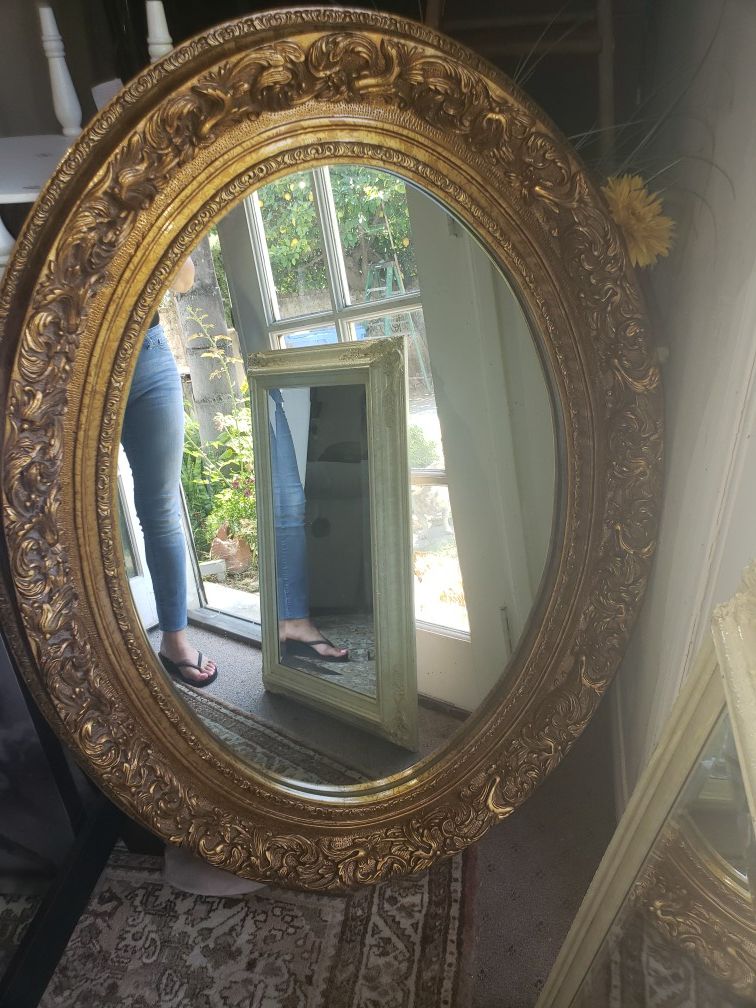 Antique oval mirror