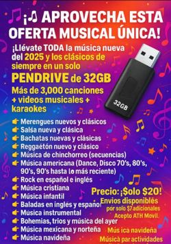 32GB USB Flash Drive with Music