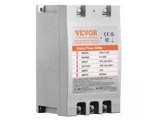 VEVOR Phase Converter 7.5HP 23 Amp 220-Volt 1 Phase to 3 Phase Digital Phase Shifter NEW