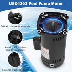 B2855 USQ1202 Pool Pump Motor 2 HP 3450RPM 230V10A Single Speed Motor