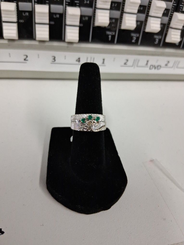 14k White Gold Diamond Wedding Set