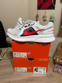 Size 10 - Nike Run Swift 2 Pure Platinum Bright Red Running Shoes