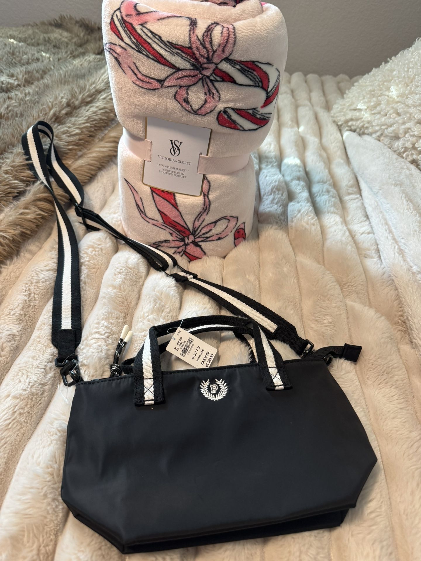 Victoria’s Secret blanket and crossover purse