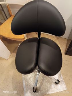 Black Ergonomic Saddle Chair with Backrest JOLIET IL NEW