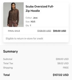 Lululemon Scuba Hoodie